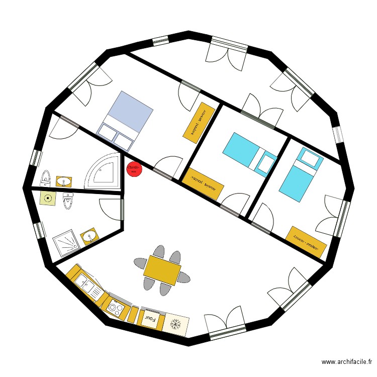 maison 12 pans. Plan de 0 pièce et 0 m2