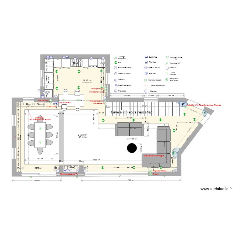 Salon Salle à Manger 1009 A3 elec. Plan de 0 pièce et 0 m2