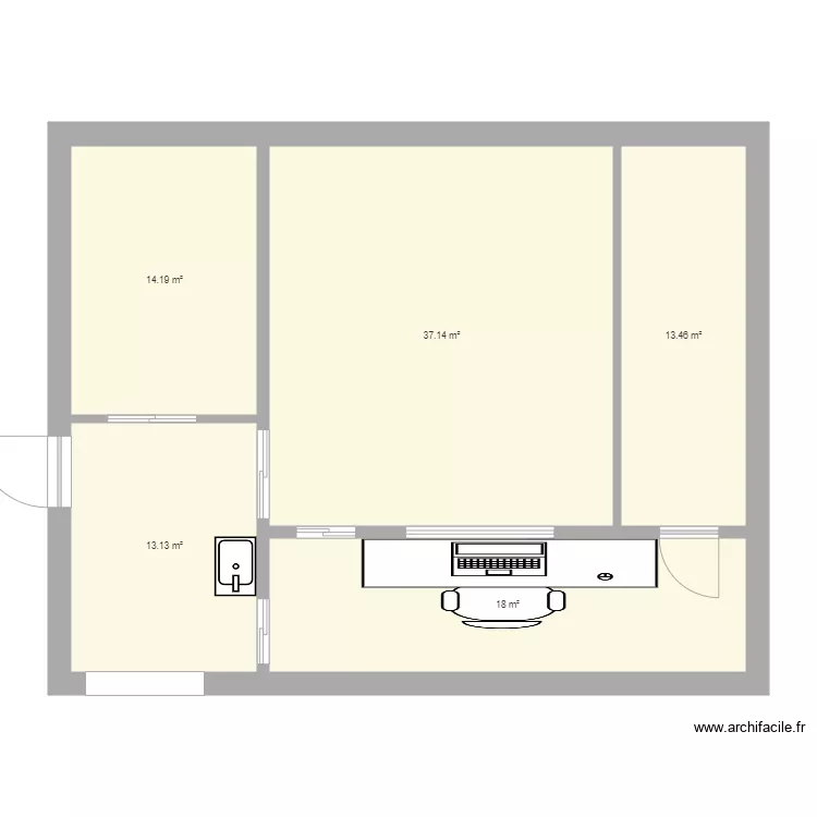 Variante 1 surface Container INCCI. Plan de 