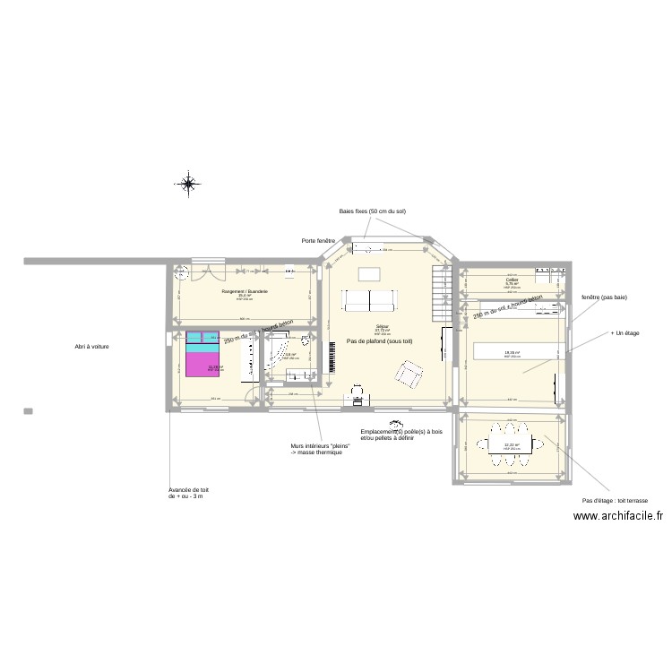 Maouris. Plan de 11 pièces et 131 m2