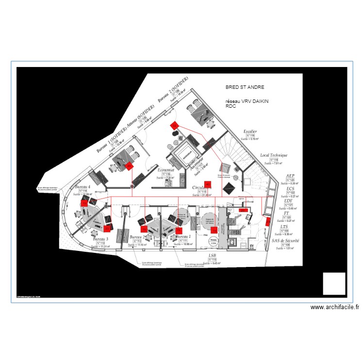 BRED ST ANDRE RDC VRV  RESEAU CLIM. Plan de 0 pièce et 0 m2