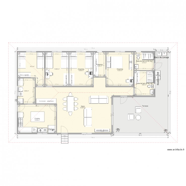 Maison F5 Sans Garage Cuisine fermée. Plan de 0 pièce et 0 m2