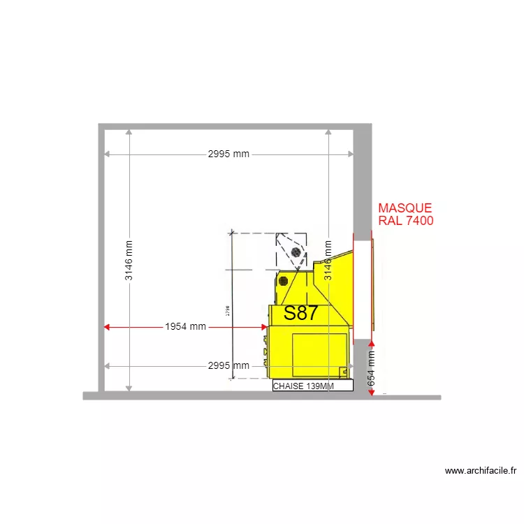 COUPE PROJET GHISONACCIA S87. Plan de 