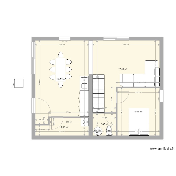 maison anais greg sauveterre meuble. Plan de 5 pièces et 53 m2