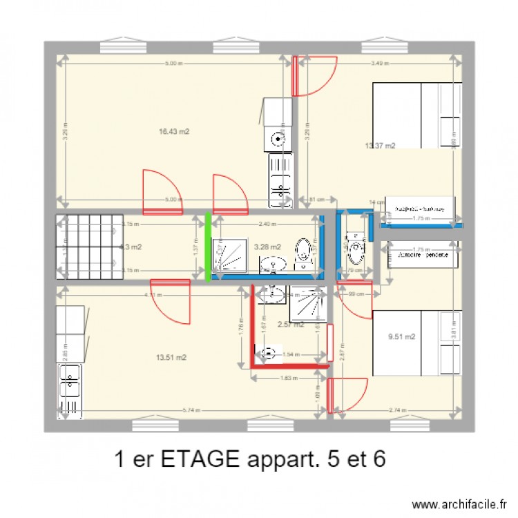 Montesquieu 1er etage projections 30 oct 2019. Plan de 0 pièce et 0 m2