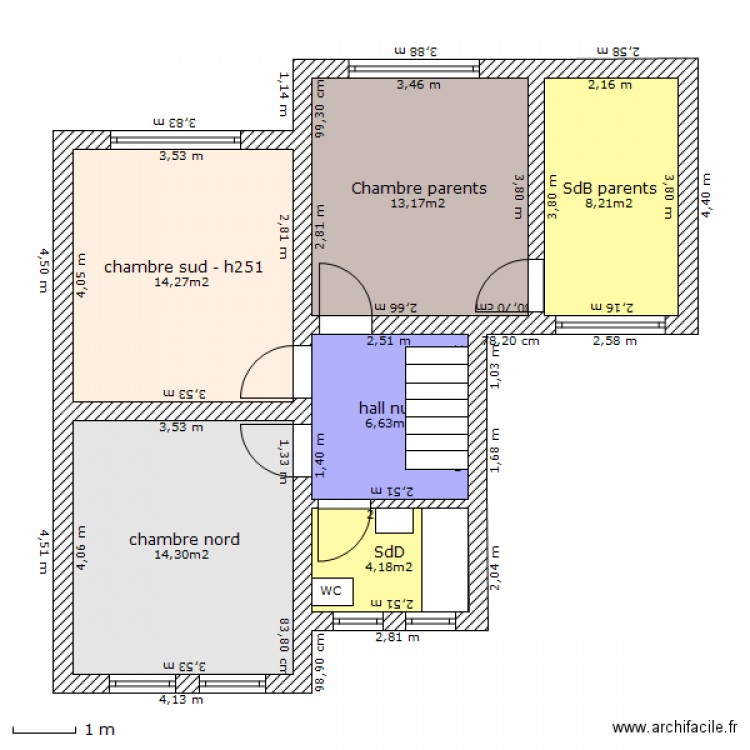 1er étage. Plan de 0 pièce et 0 m2