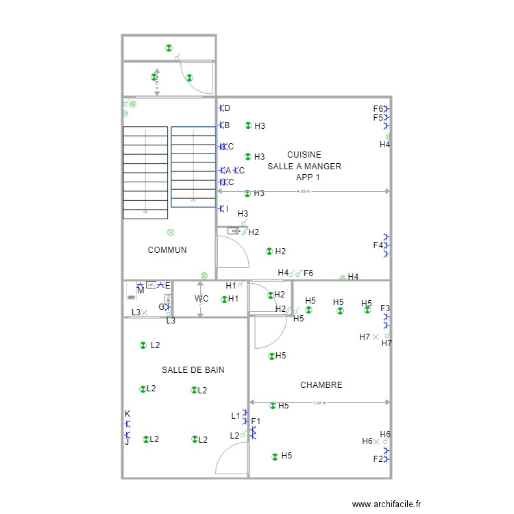 BLANDIN R1. Plan de 0 pièce et 0 m2