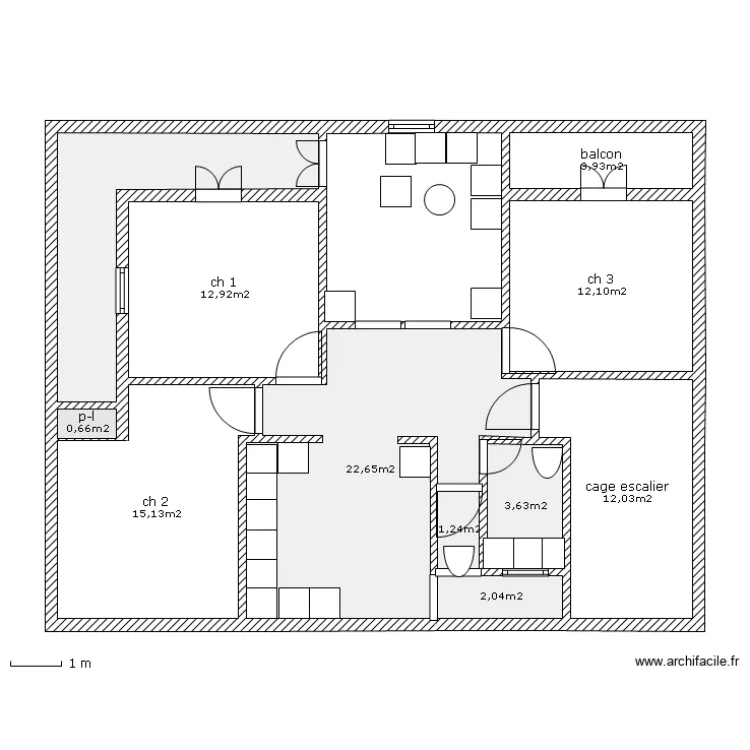 4 pieces. Plan de 4 pieces. Plan de