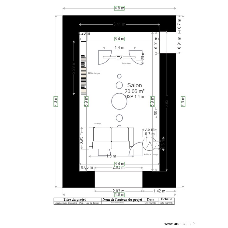 Agencement salon plan vue de dessu 2. Plan de 0 pièce et 0 m2