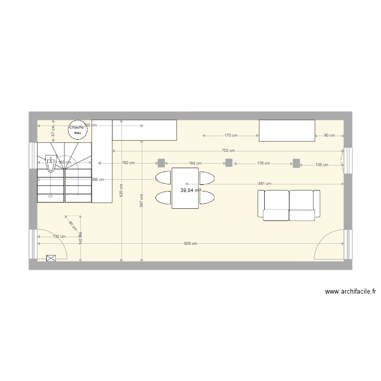 MuretBarry00LucMarie. Plan de 1 pièce et 40 m2