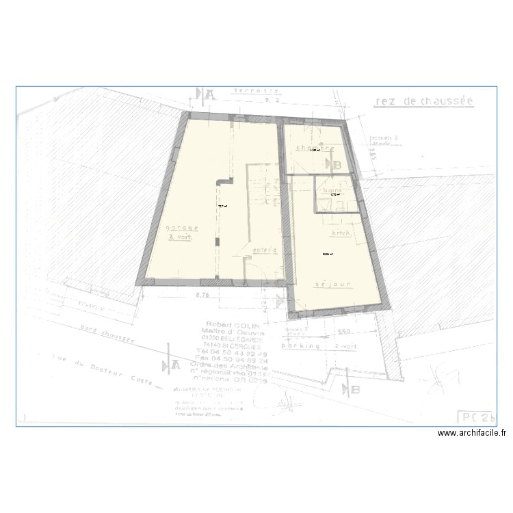Aime_Base_RDC. Plan de 4 pièces et 124 m2