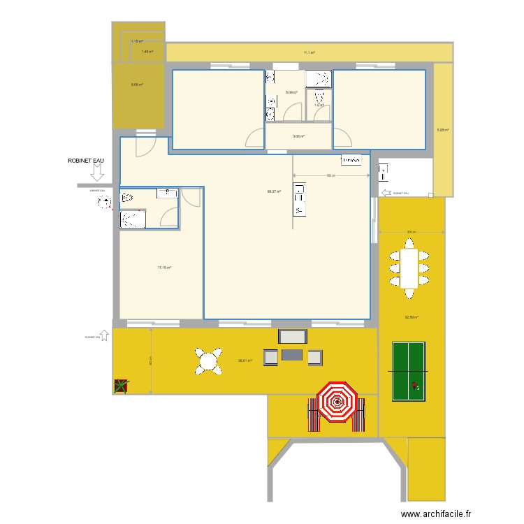 Plan terrasse. Plan de 0 pièce et 0 m2