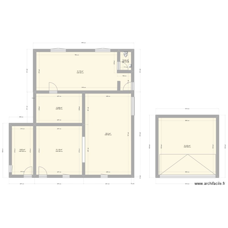 Apres Annexe. Plan de 7 pièces et 144 m2