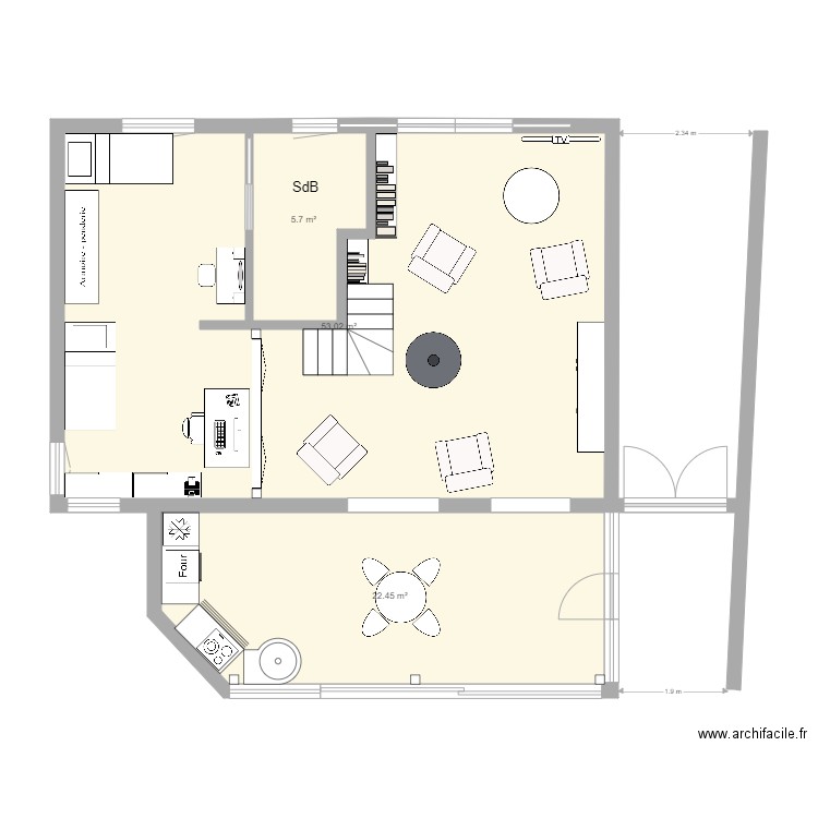 Maison Vaux sur mer RDC projet 2. Plan de 0 pièce et 0 m2