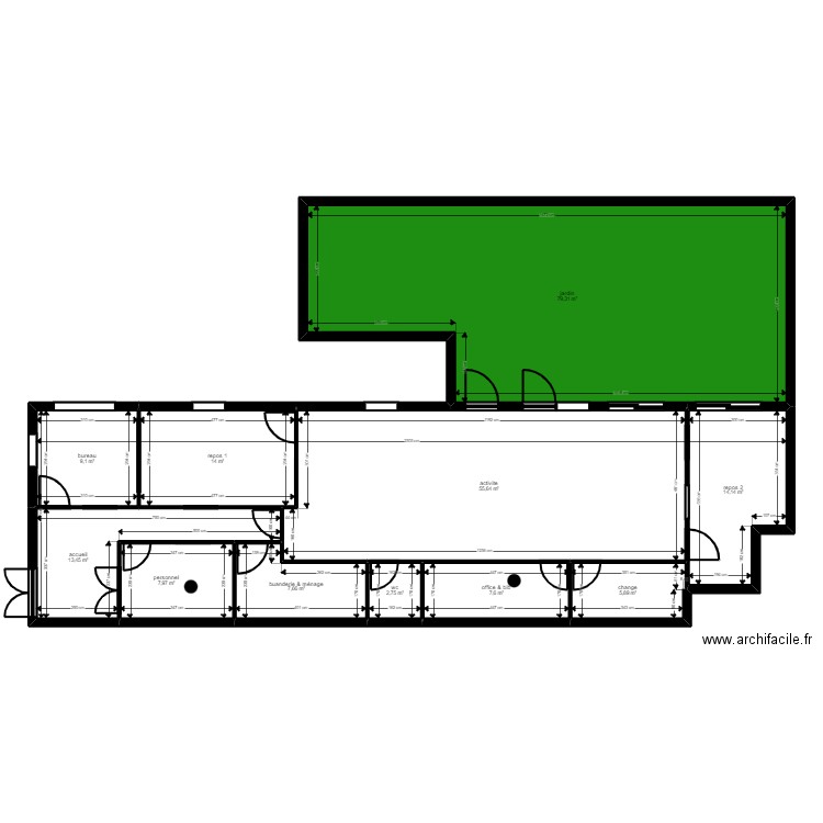 83SM512R projet V2. Plan de 11 pièces et 218 m2