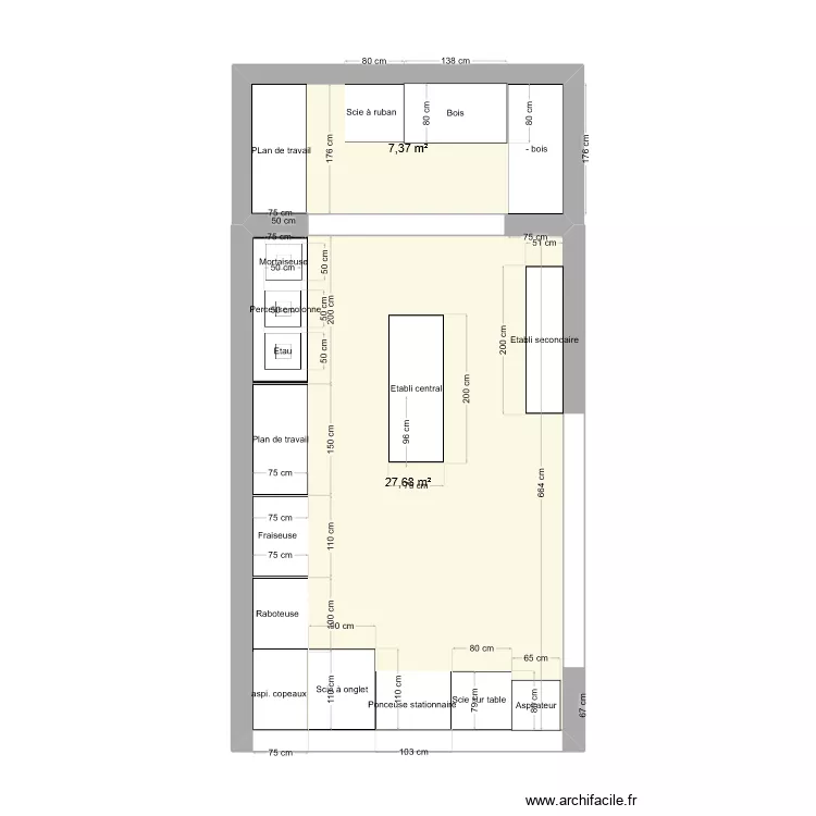 atelier maison Mayac. Plan de 