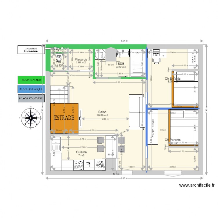 APPARTEMENT REVERCHON V1. Plan de 0 pièce et 0 m2