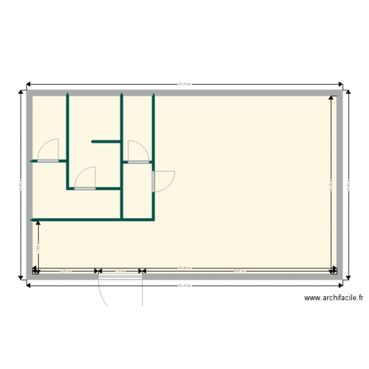 RDC avant travaux. Plan de 0 pièce et 0 m2