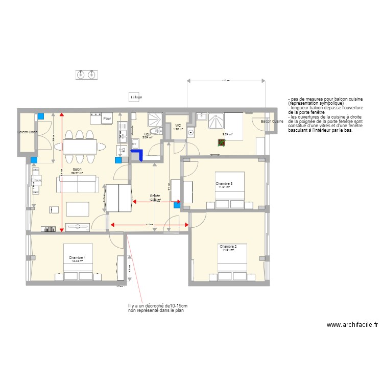 Place Baille mobilier SdB SRA 2. Plan de 0 pièce et 0 m2