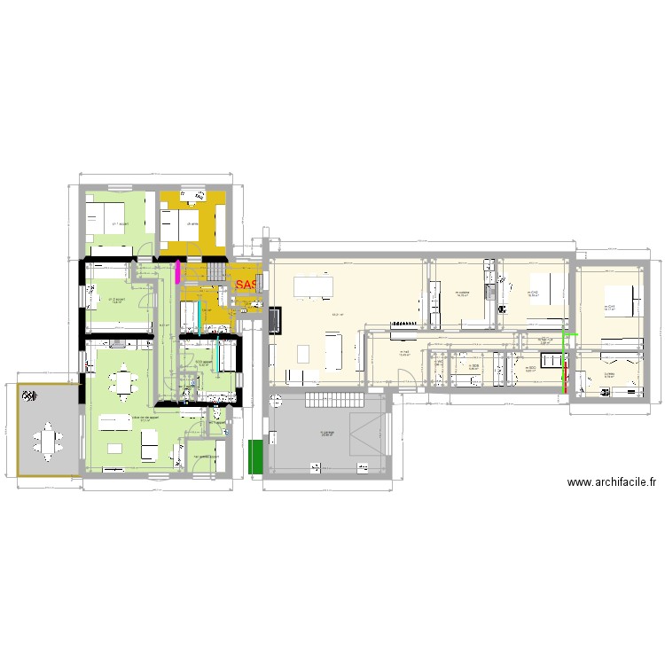 modif stade 3  appart 2 ch 161121. Plan de 24 pièces et 311 m2