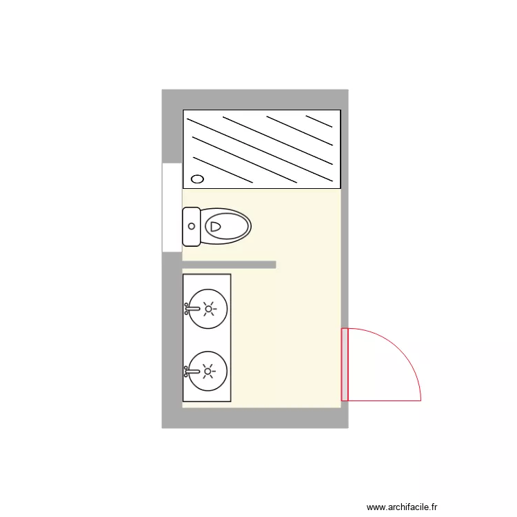 ESTEBE SDB meubl&eacute;e. Plan de 