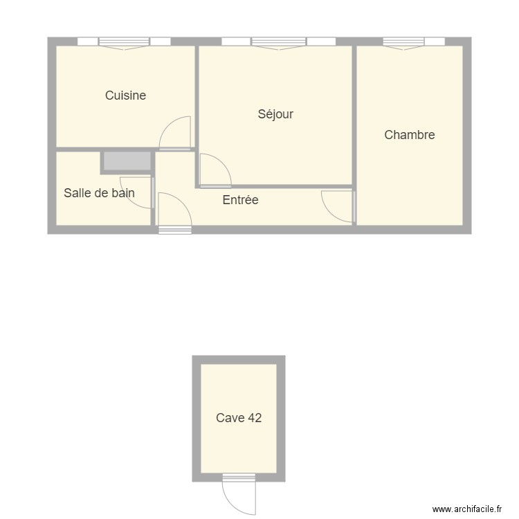 nivet. Plan de 7 pièces et 46 m2