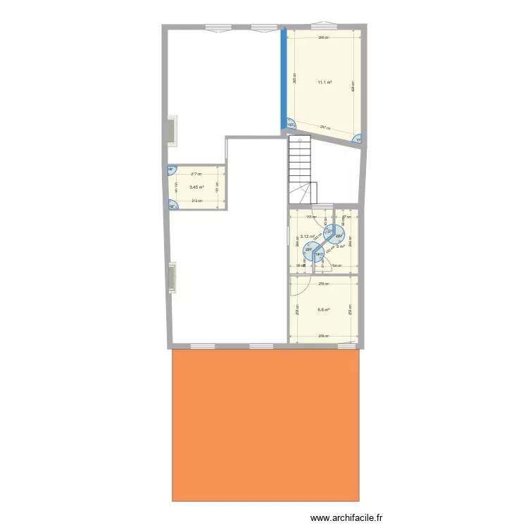 plan 1er etage existant. Plan de 