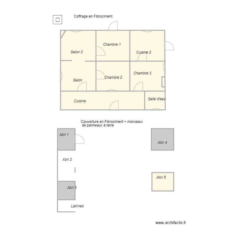Croquis MILHAS Amiante. Plan de 0 pièce et 0 m2