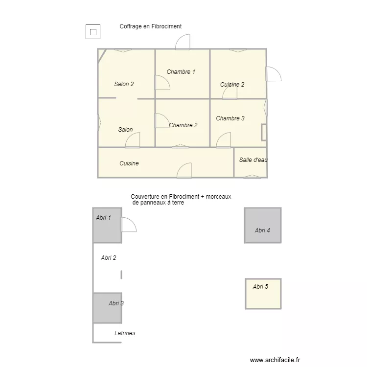 Croquis MILHAS Amiante. Plan de 