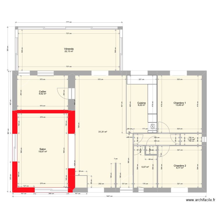 plan surfaces et cotes new 3 . Plan de 11 pièces et 125 m2