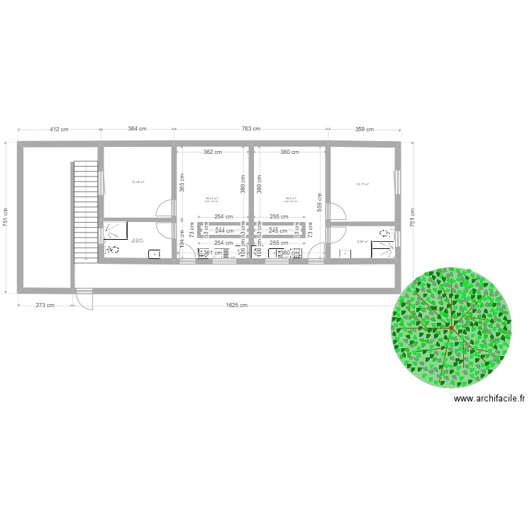 Dépot container. Plan de 9 pièces et 119 m2