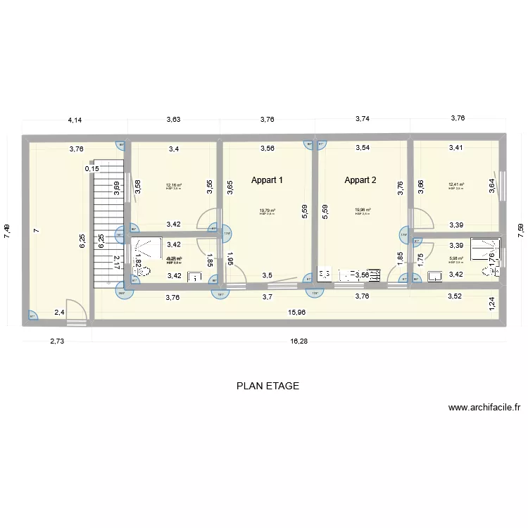 D&eacute;pot container. Plan de 7  et 120 m²