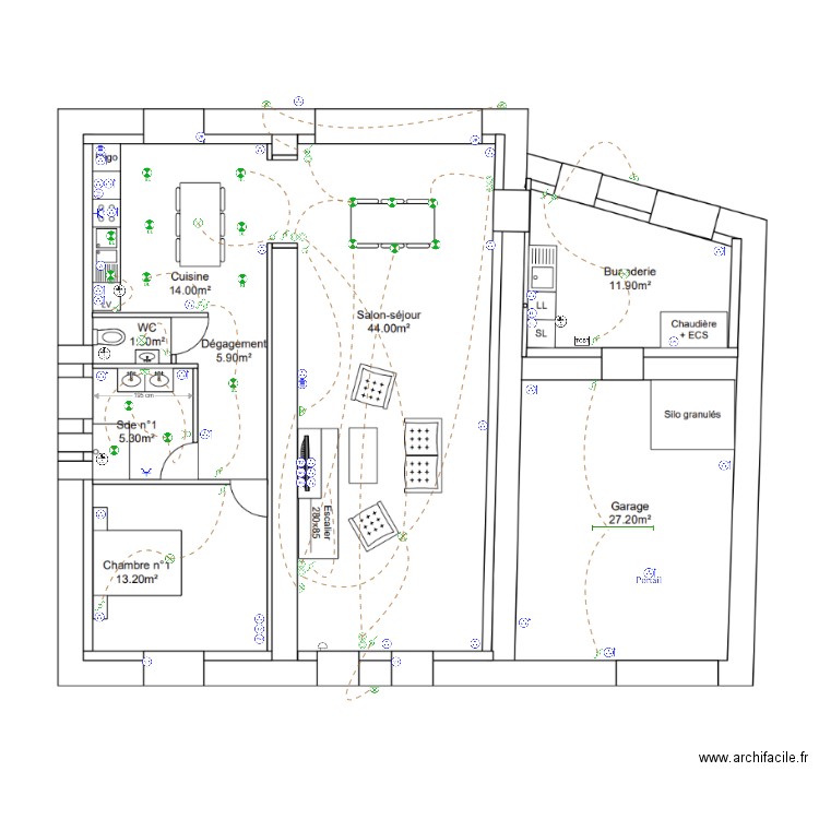 Bruandet rdc. Plan de 0 pièce et 0 m2