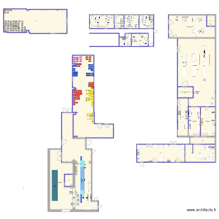 Projet Cuisines HL v14. Plan de 26 pièces et 1100 m2