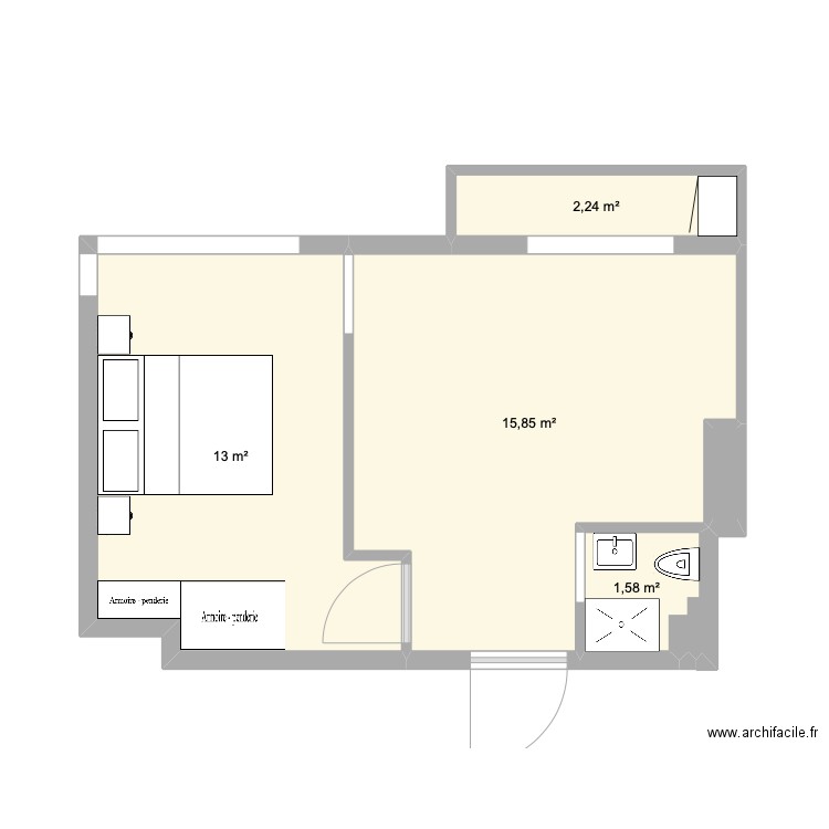 Projet Chipka . Plan de 5 pièces et 33 m2