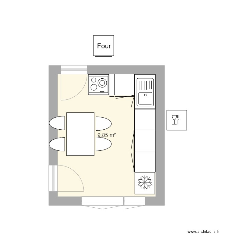 cuisine 1. Plan de 0 pièce et 0 m2