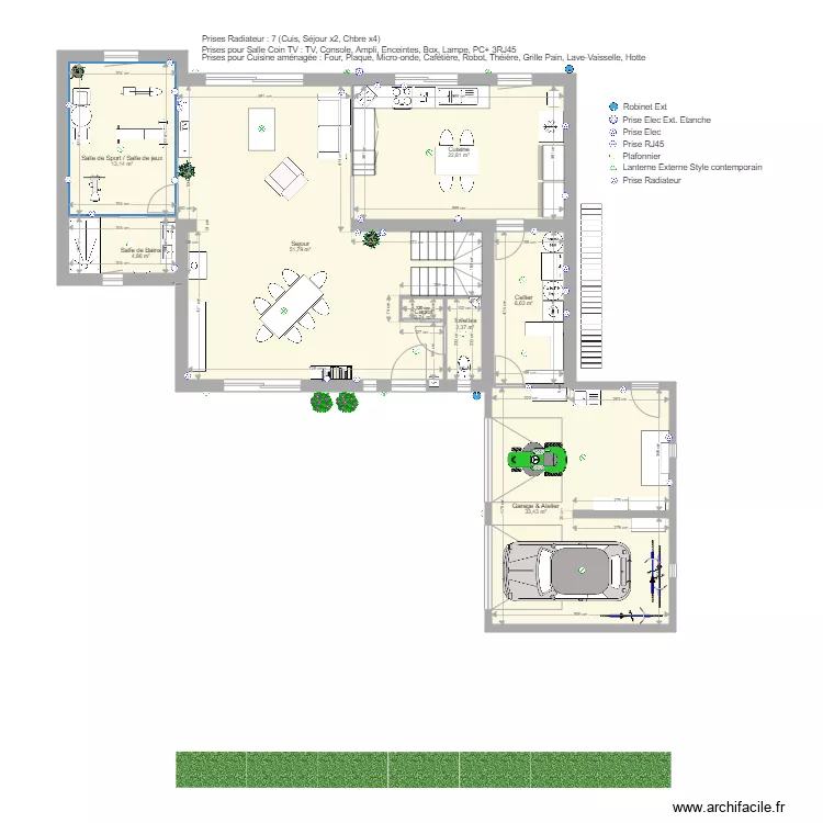 Pavillon RdC Etage ter. Plan de 