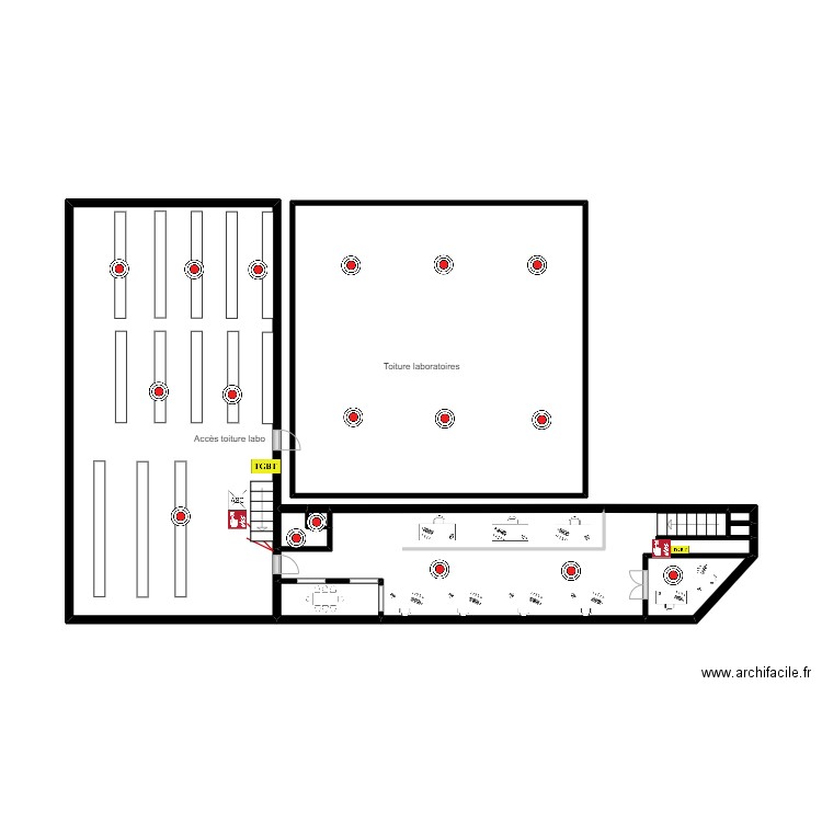QUAI SUD 3 Détection étage . Plan de 8 pièces et 45 m2