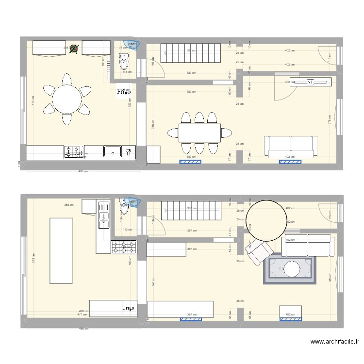 cuisine. Plan de 6 pièces et 127 m2