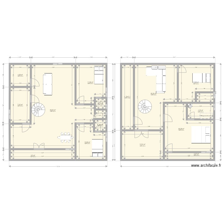 duplex. Plan de 0 pièce et 0 m2
