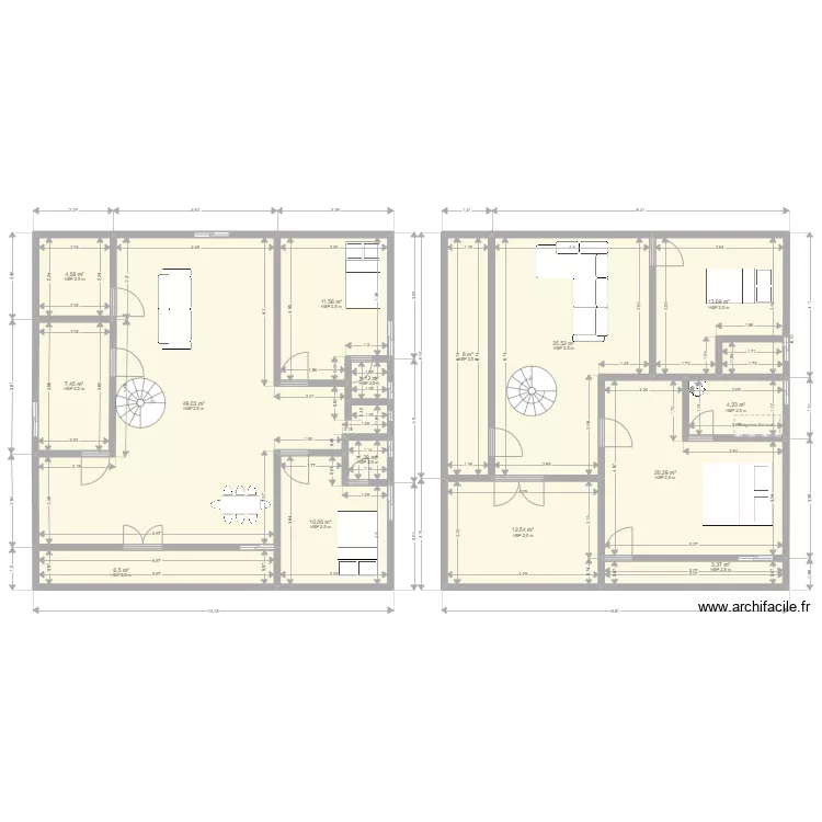 duplex. Plan de duplex. Plan de