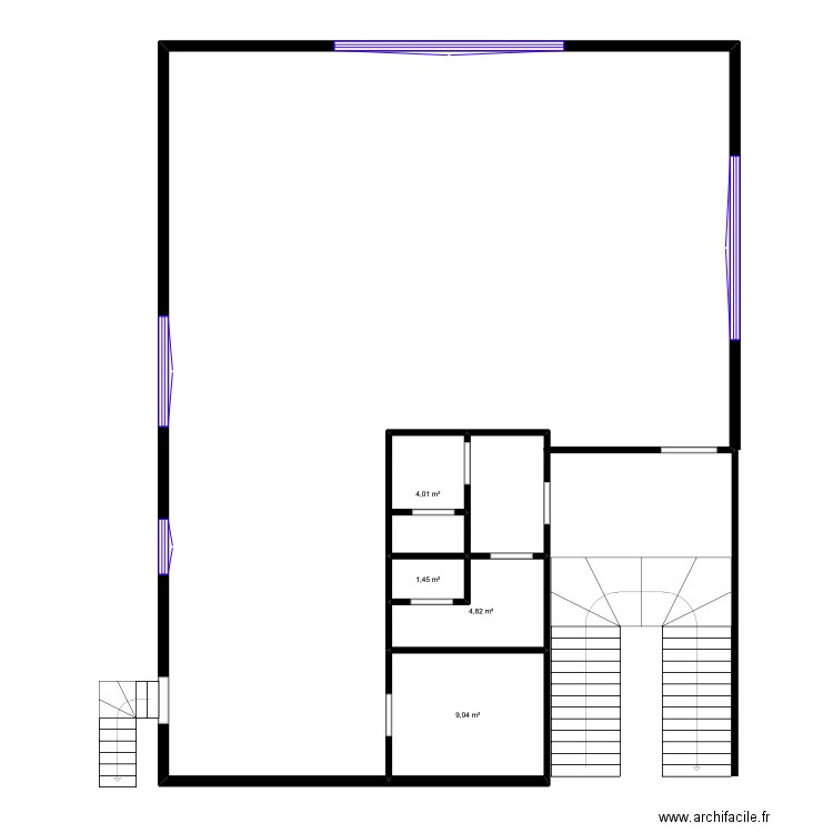 Résidence La crête demi étage. Plan de 4 pièces et 19 m2