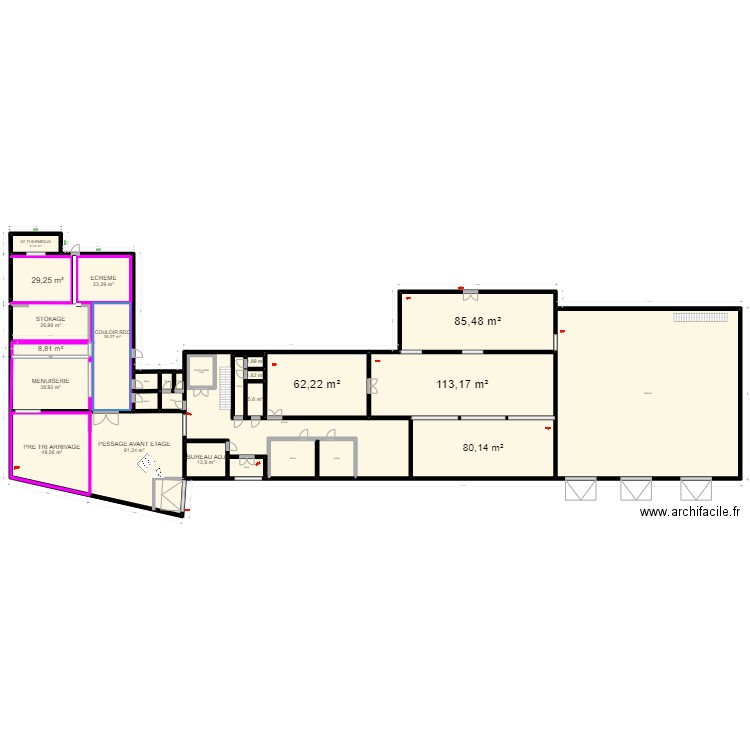 RDC batiment. Plan de 0 pièce et 0 m2