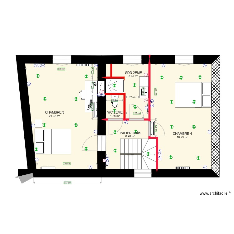 NEW Etage 2 Electricien. Plan de 0 pièce et 0 m2