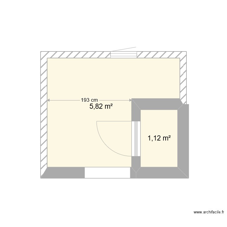 Extension 2022 bois. Plan de 2 pièces et 7 m2