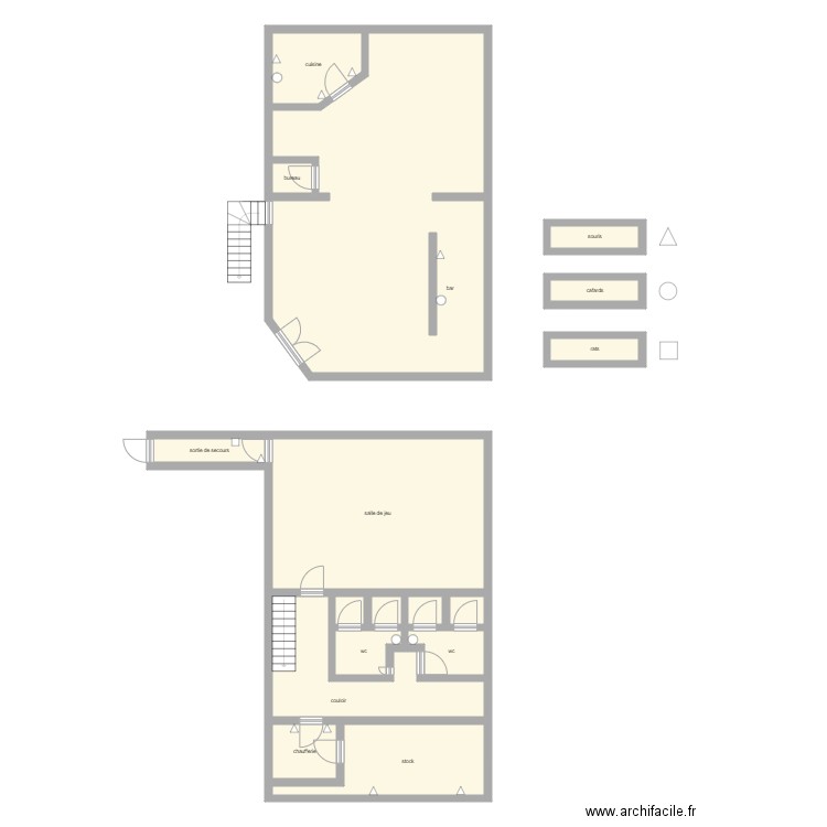 Aperitivo. Plan de 17 pièces et 174 m2