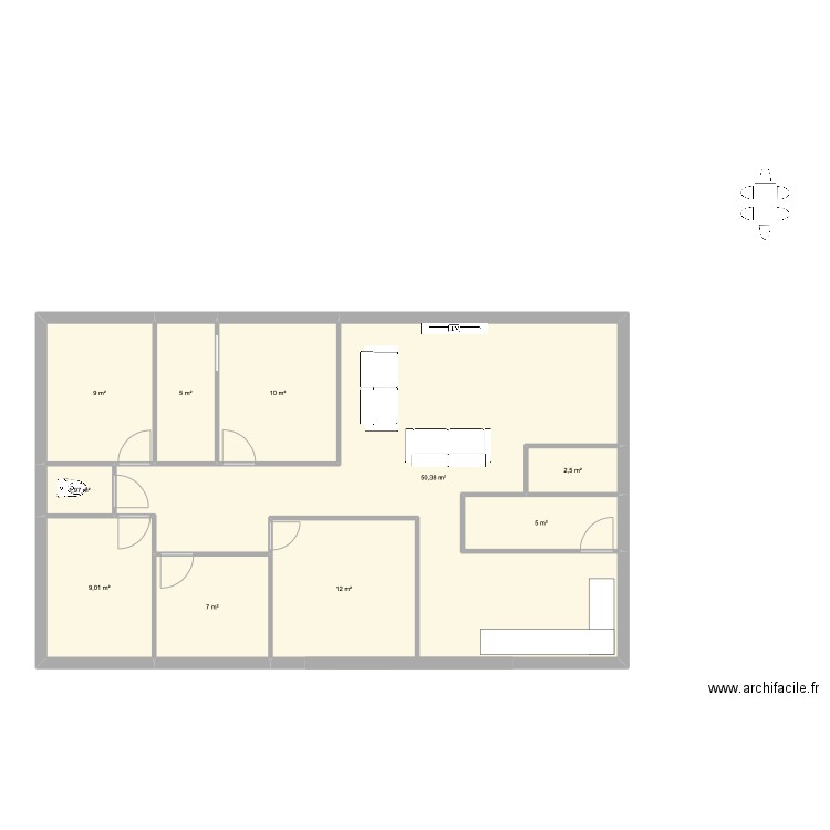 Plan maison. Plan de 10 pièces et 112 m2