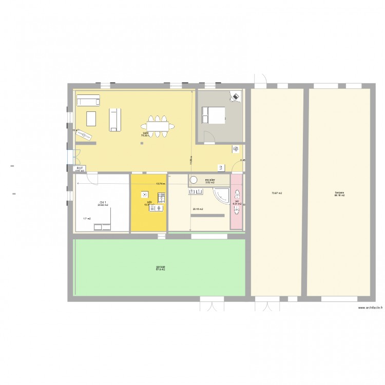 michon rdc habitable v7 optimisation surfaces. Plan de 0 pièce et 0 m2