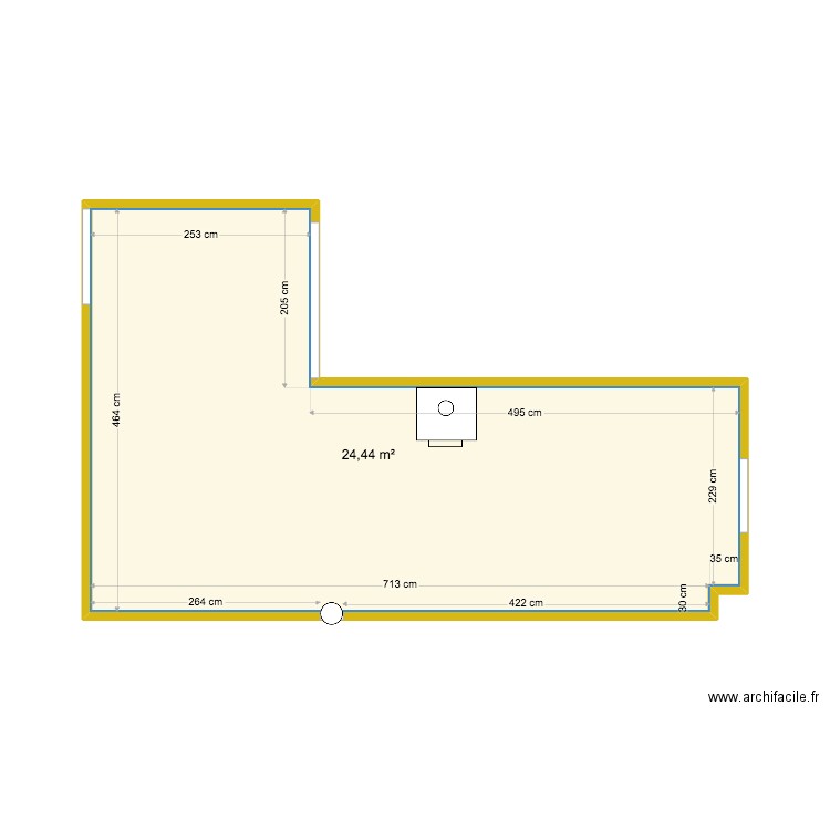 LES TERRASSES. Plan de 1 pièce et 24 m2