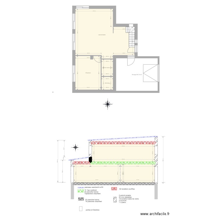 lot1. Plan de 13 pièces et 190 m2